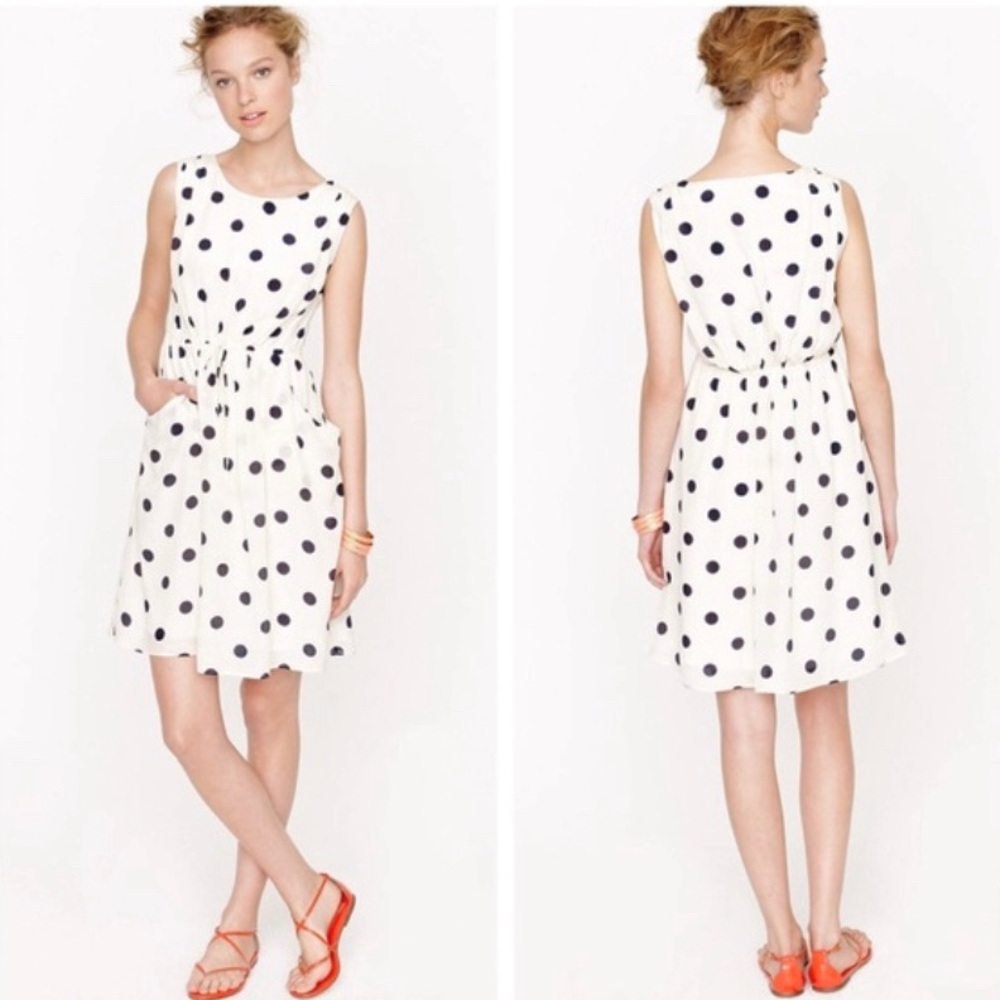 J.Crew 100% Silk Polka Dot Dress